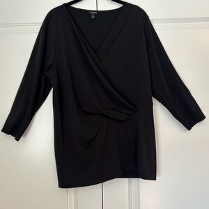Talbots Plus Size Black  V-Neck Blouse